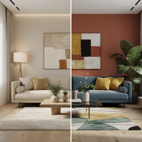 material warna tekstur interior